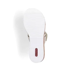 Rieker Summer Shoes-Women'S Mules Beige-Metallic-Rose