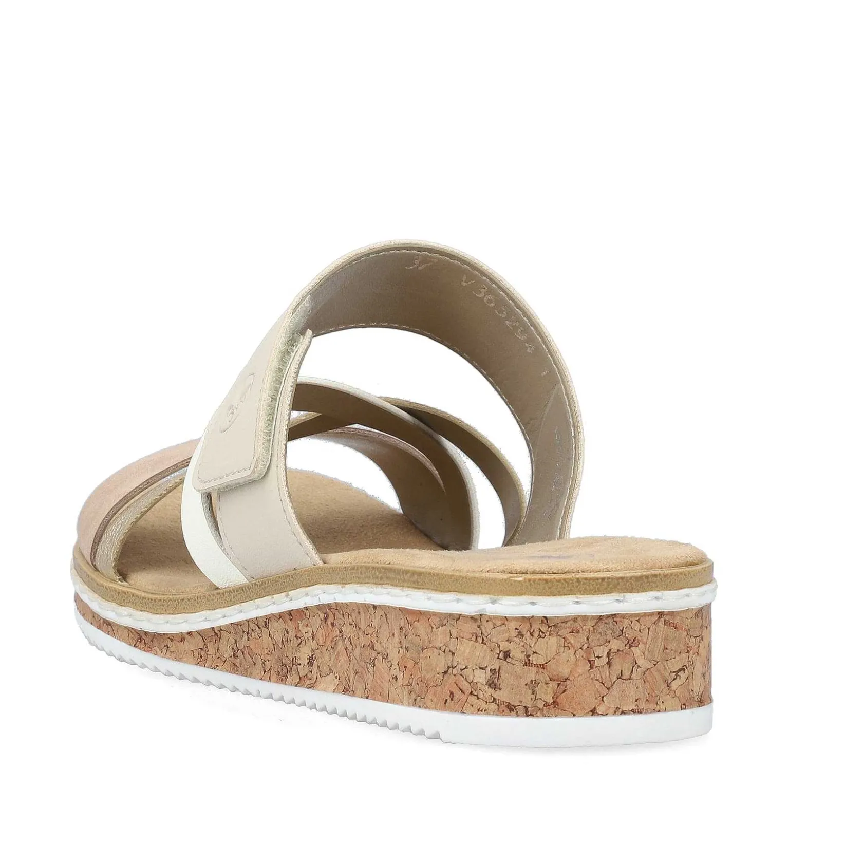 Rieker Summer Shoes-Women'S Mules Beige-Metallic-Rose