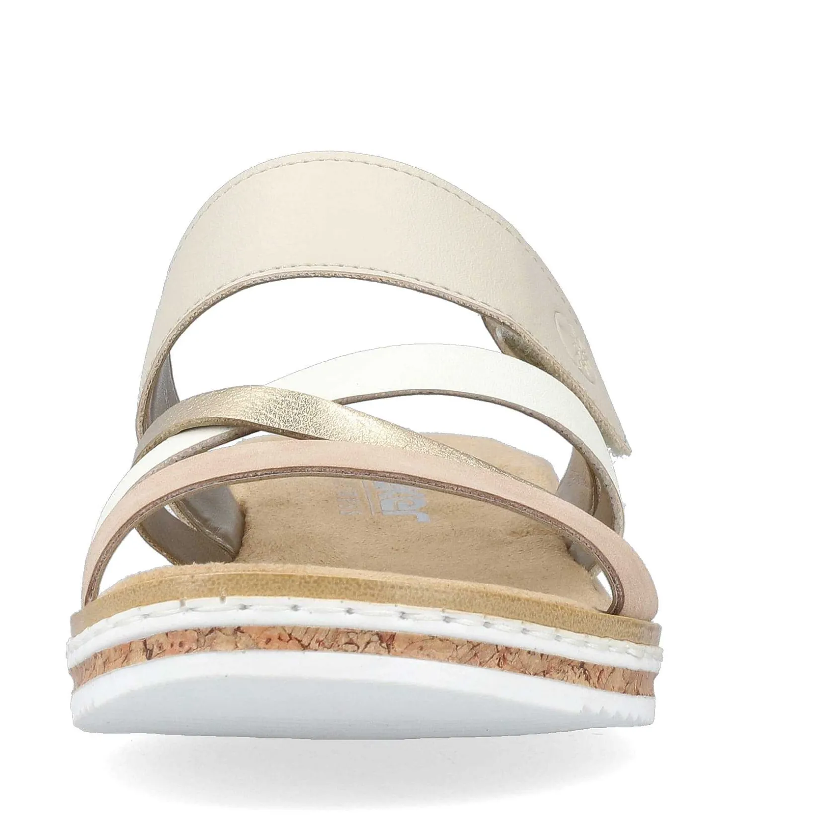 Rieker Summer Shoes-Women'S Mules Beige-Metallic-Rose