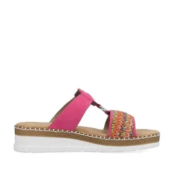 Rieker Colorful Styles-Women'S Mules Flamingo Pink
