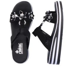 Rieker Summer Shoes-Women'S Mules Graphite Black