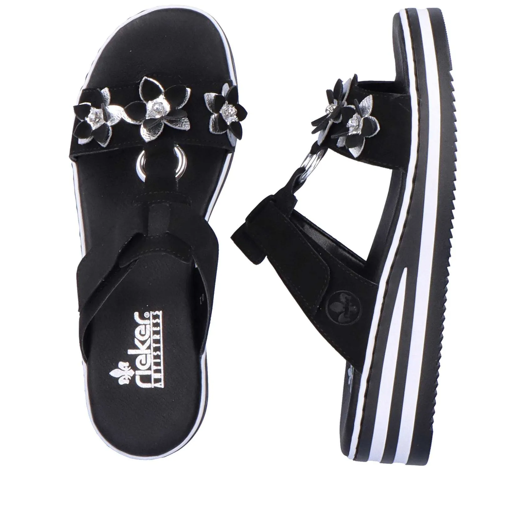 Rieker Summer Shoes-Women'S Mules Graphite Black