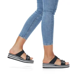 Rieker Summer Shoes-Women'S Mules Graphite Black