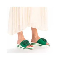 Rieker Summer Shoes-Women'S Mules Grass Green