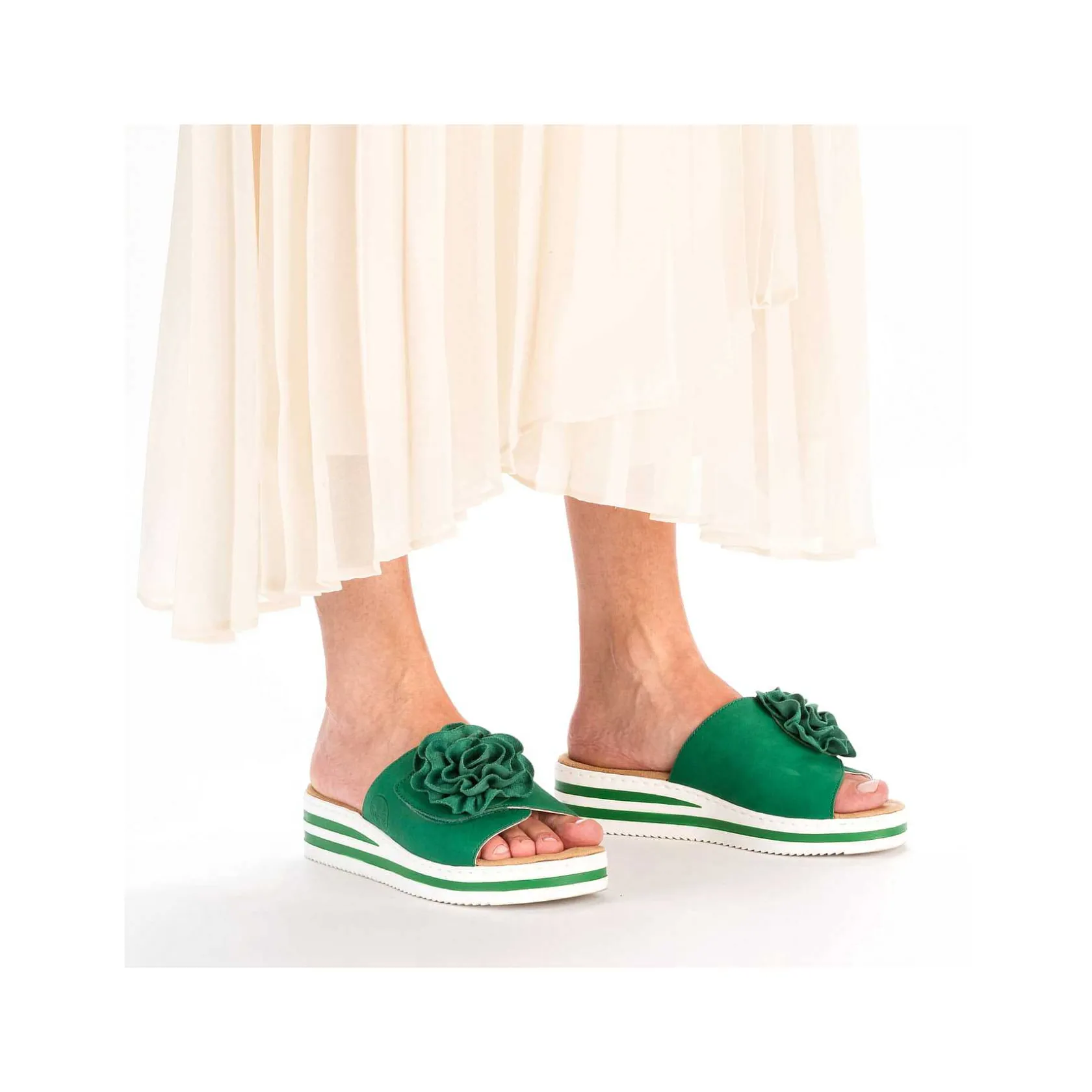 Rieker Summer Shoes-Women'S Mules Grass Green