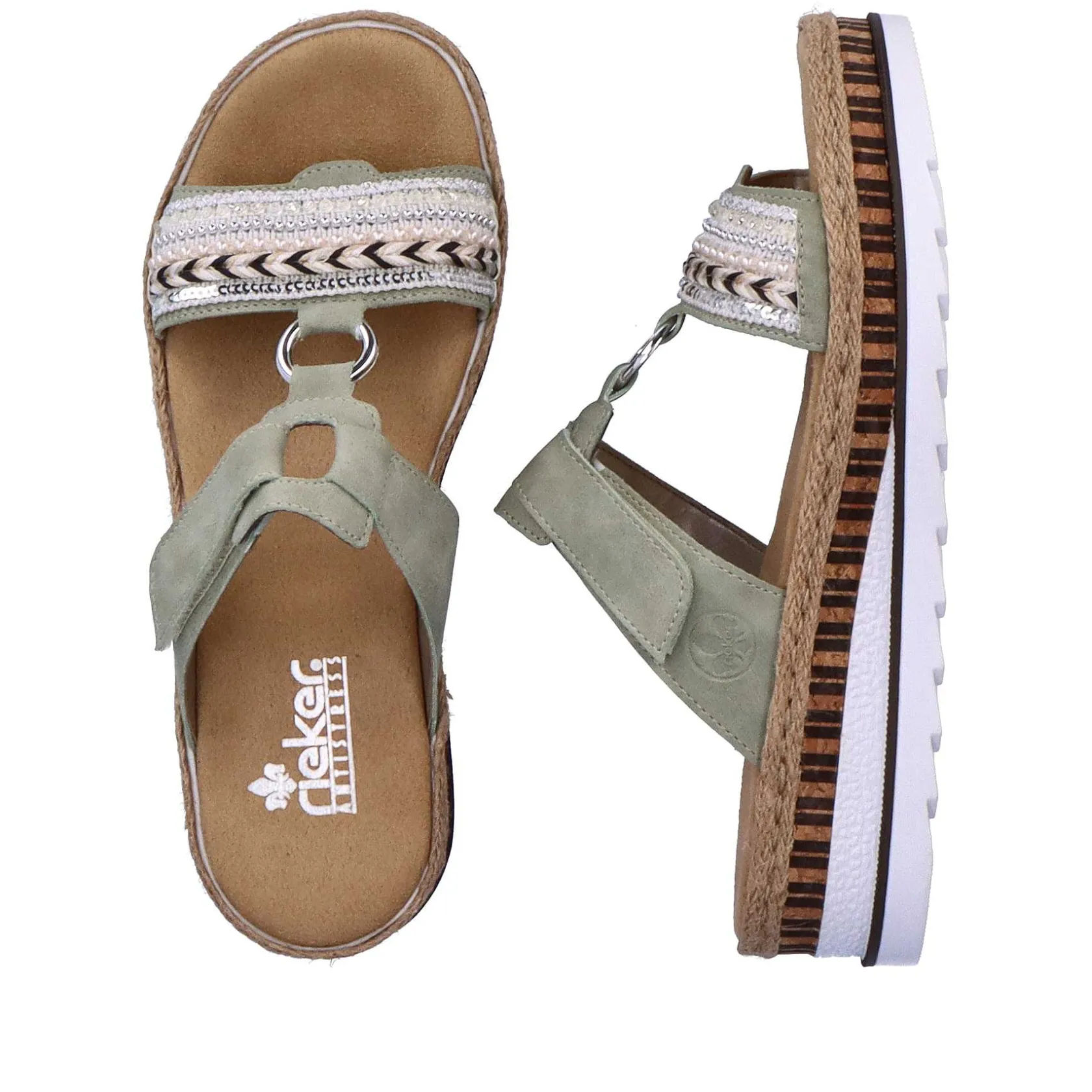 Rieker Mules & Slippers-Women'S Mules Green Gray