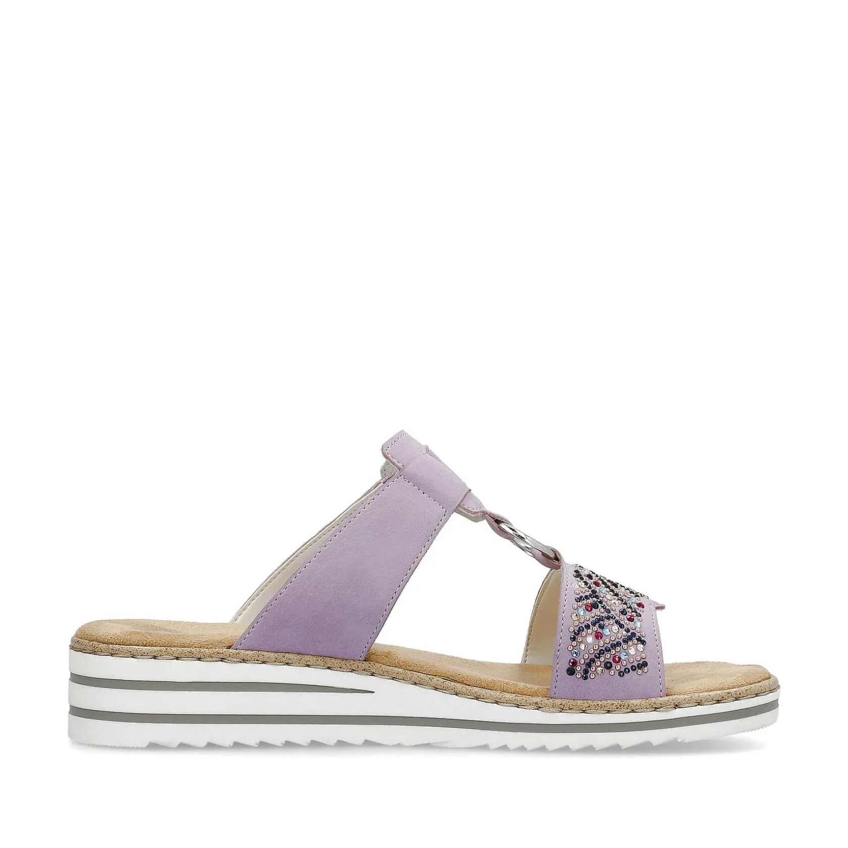Rieker Colorful Styles-Women'S Mules In Lilac Colors