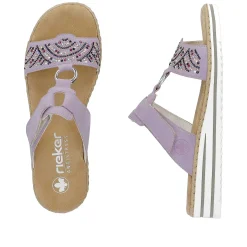 Rieker Colorful Styles-Women'S Mules In Lilac Colors