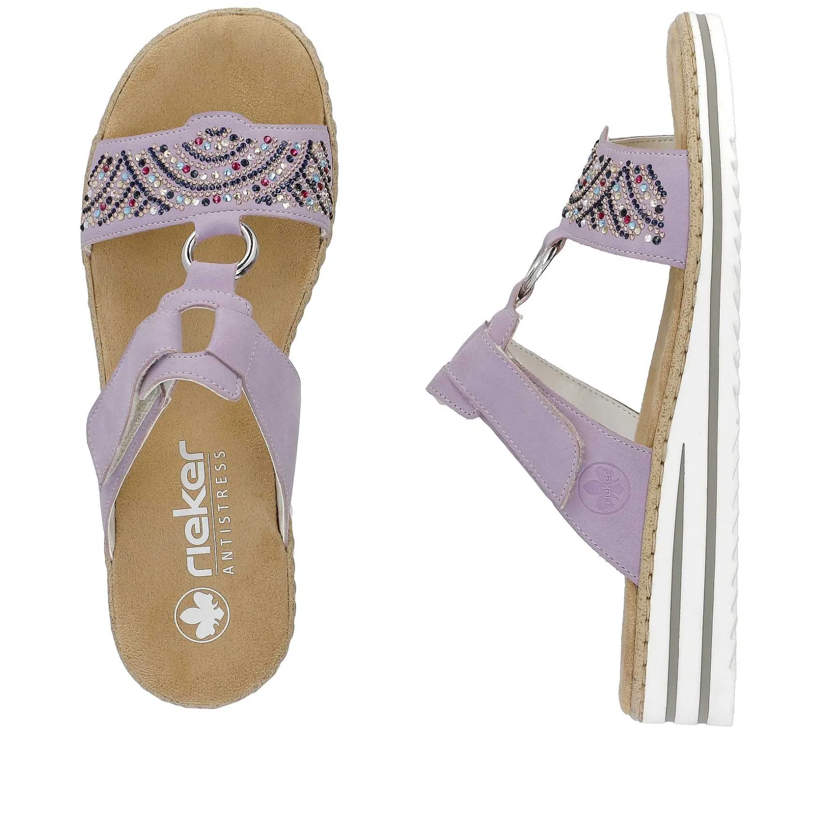 Rieker Colorful Styles-Women'S Mules In Lilac Colors