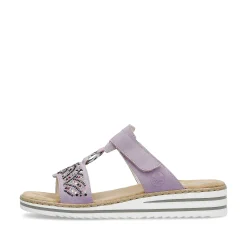Rieker Colorful Styles-Women'S Mules In Lilac Colors