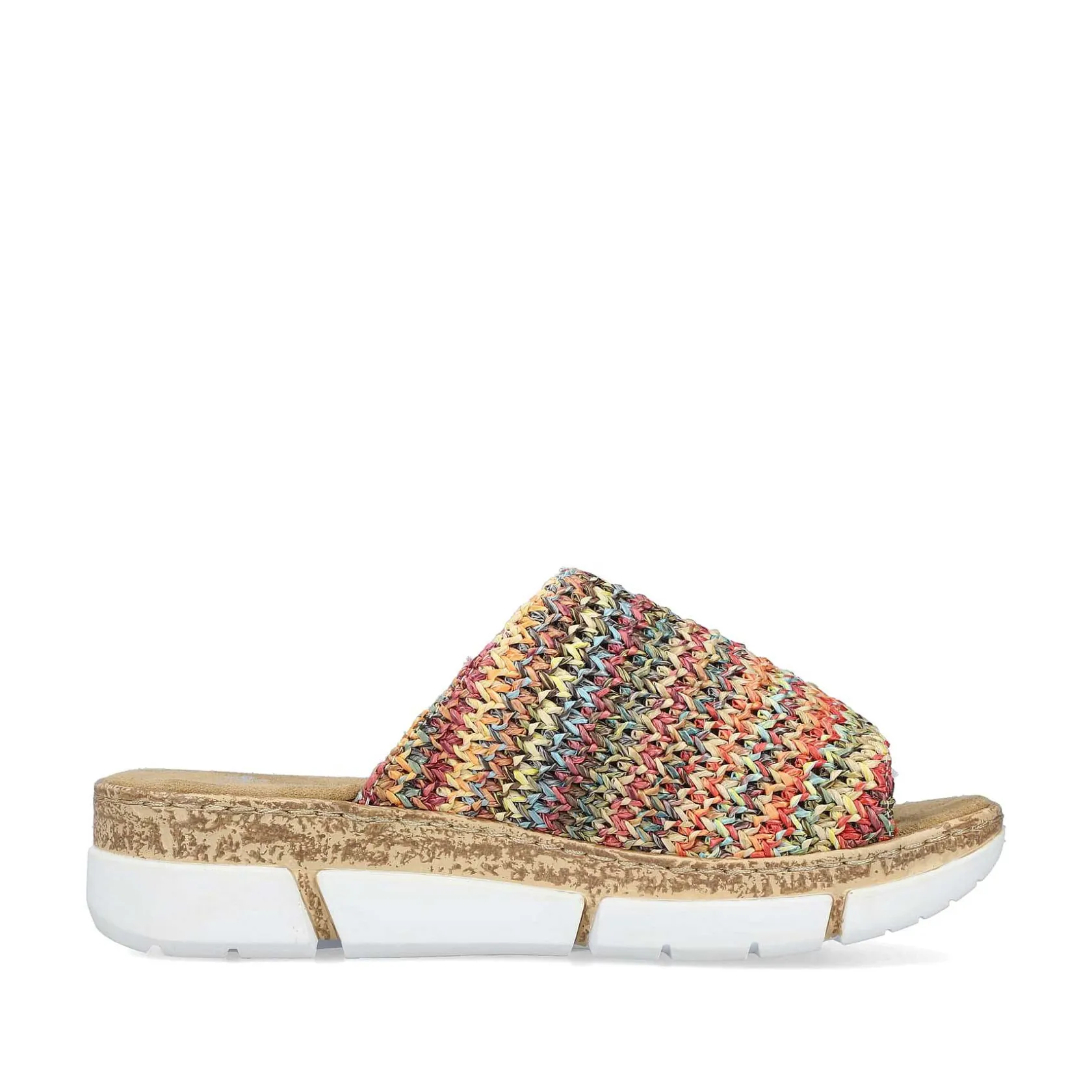 Rieker Summer Shoes-Women'S Mules Multi-Light Brown