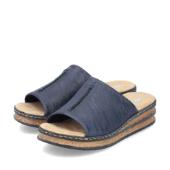 Rieker Summer Shoes-Women'S Mules Navy Blue