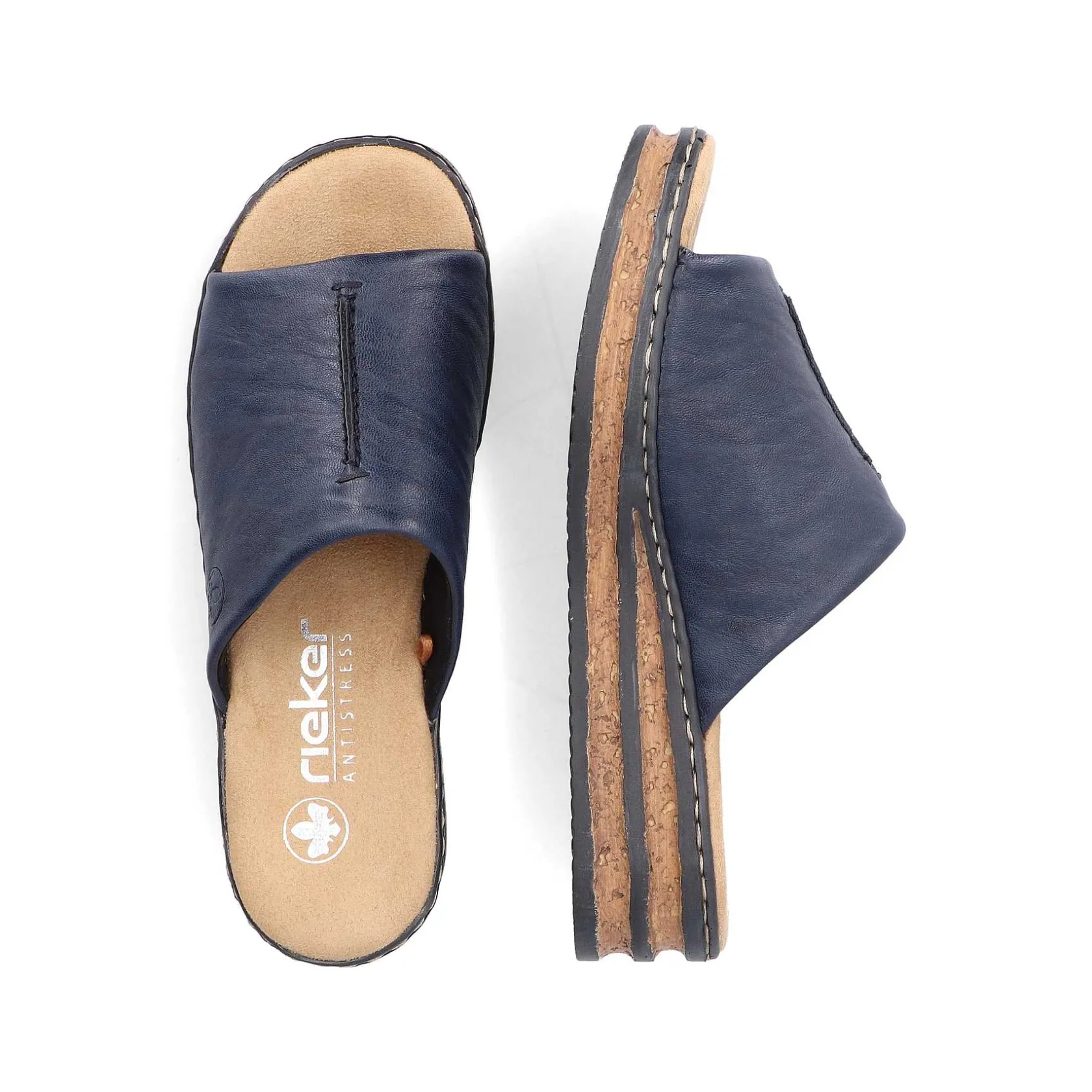 Rieker Summer Shoes-Women'S Mules Navy Blue