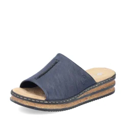 Rieker Summer Shoes-Women'S Mules Navy Blue