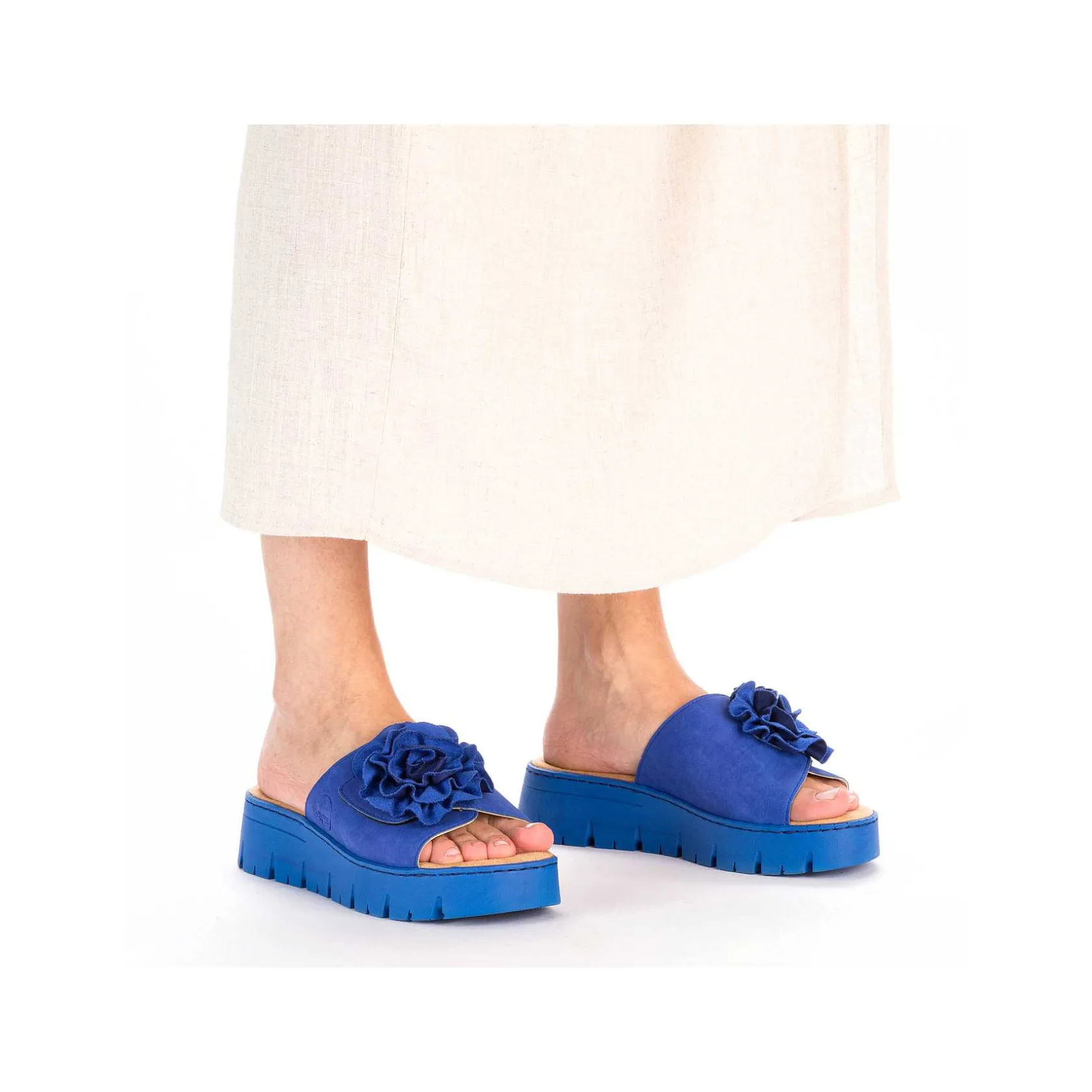 Rieker Colorful Styles-Women'S Mules Royal Blue