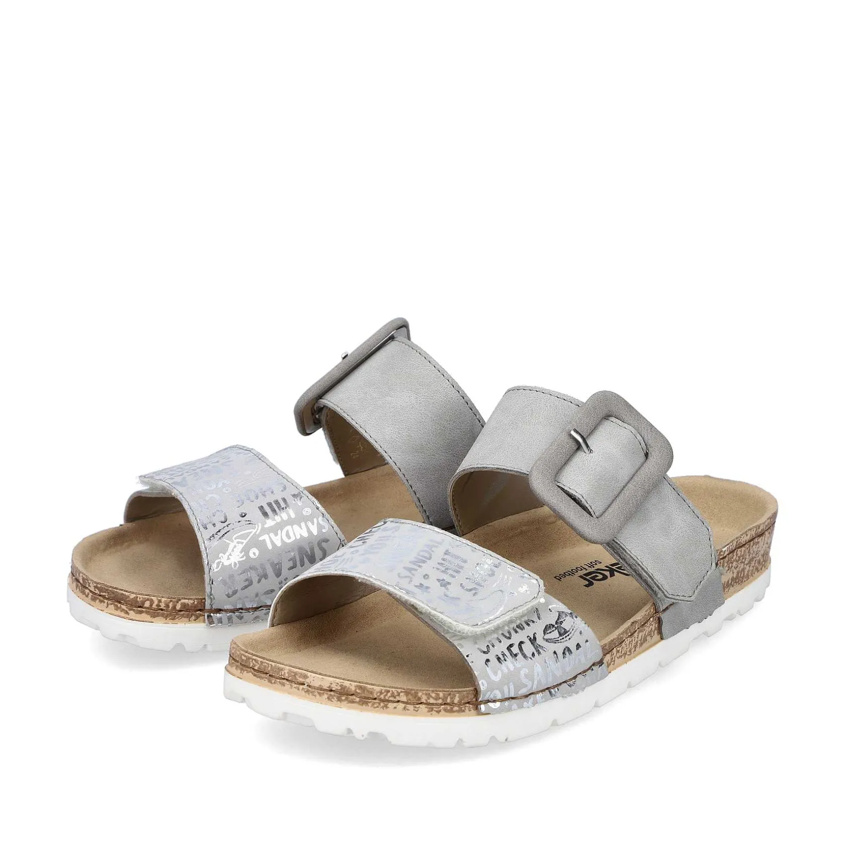Rieker Mules & Slippers-Women'S Mules Silver Gray