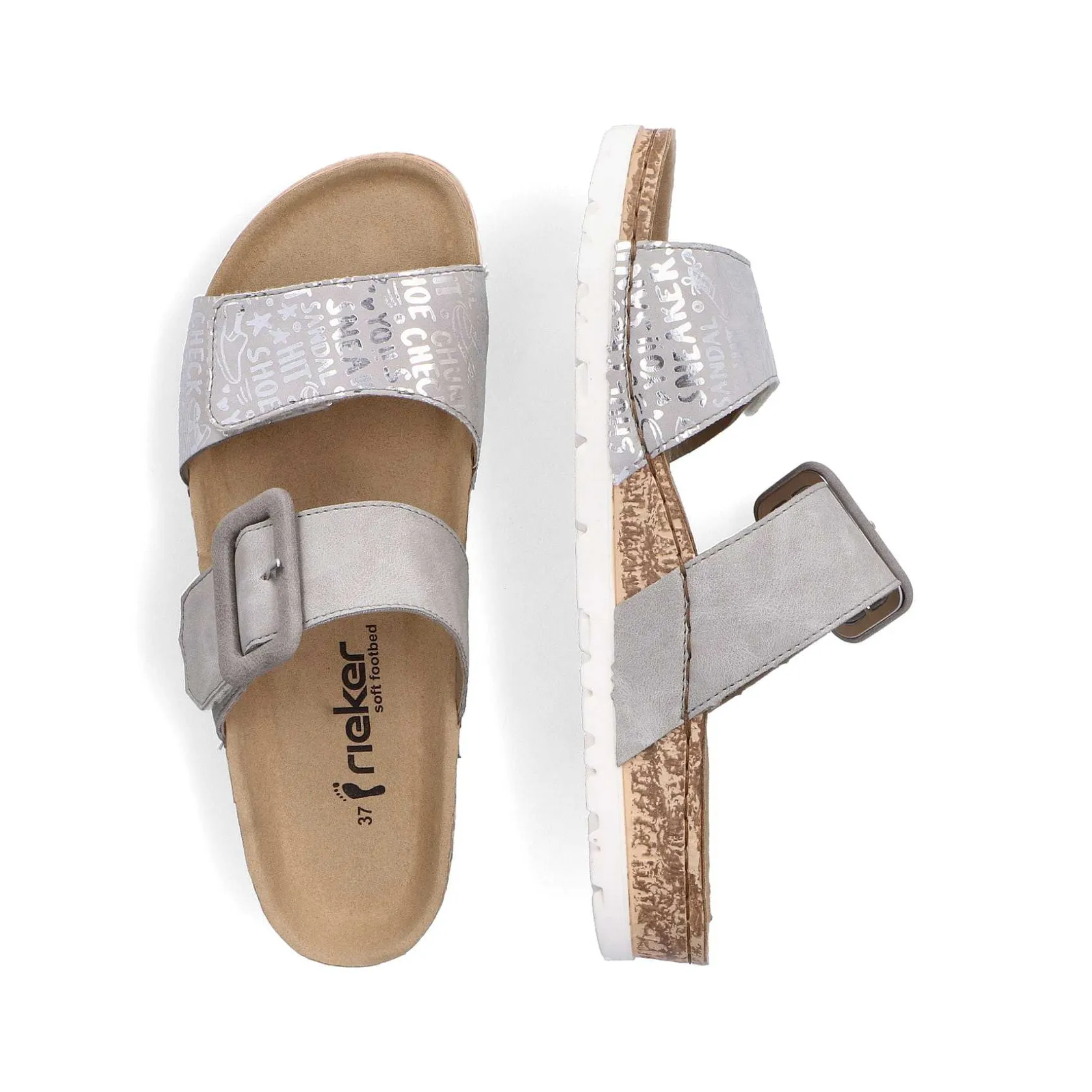 Rieker Mules & Slippers-Women'S Mules Silver Gray