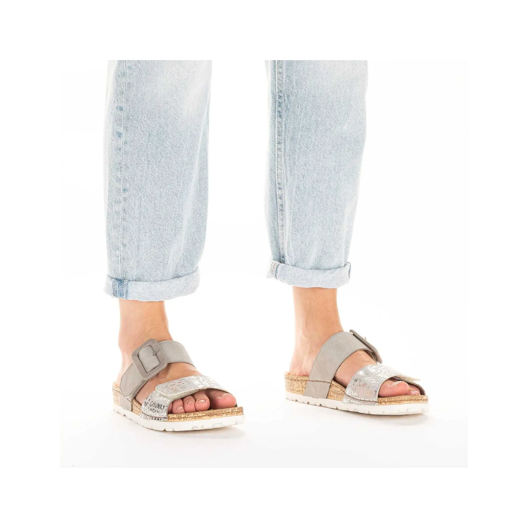 Rieker Mules & Slippers-Women'S Mules Silver Gray
