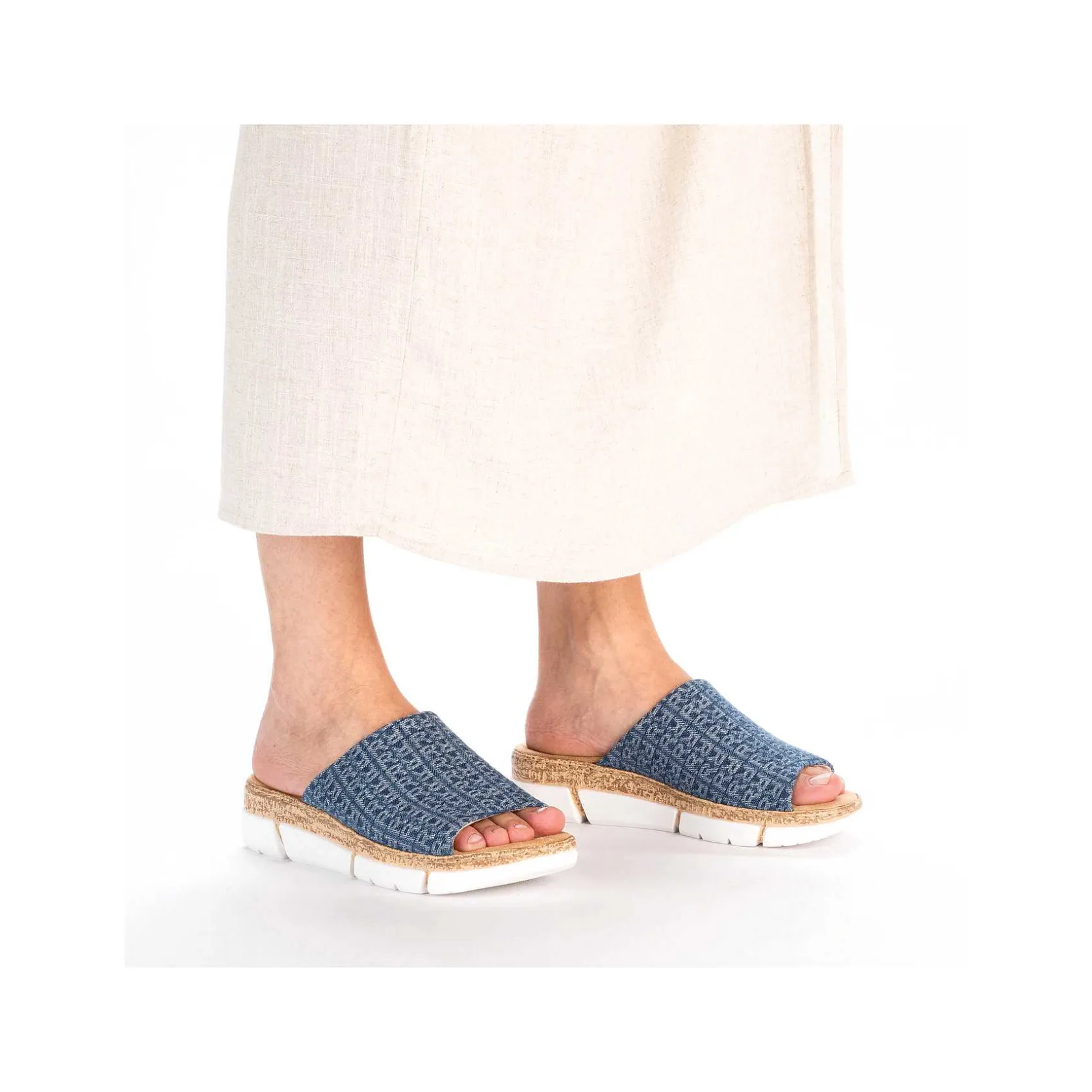 Rieker Summer Shoes-Women'S Mules Slate Blue