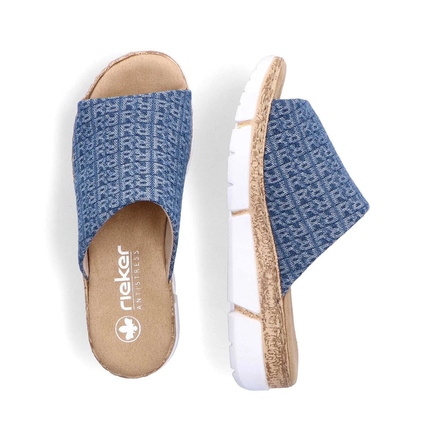 Rieker Summer Shoes-Women'S Mules Slate Blue