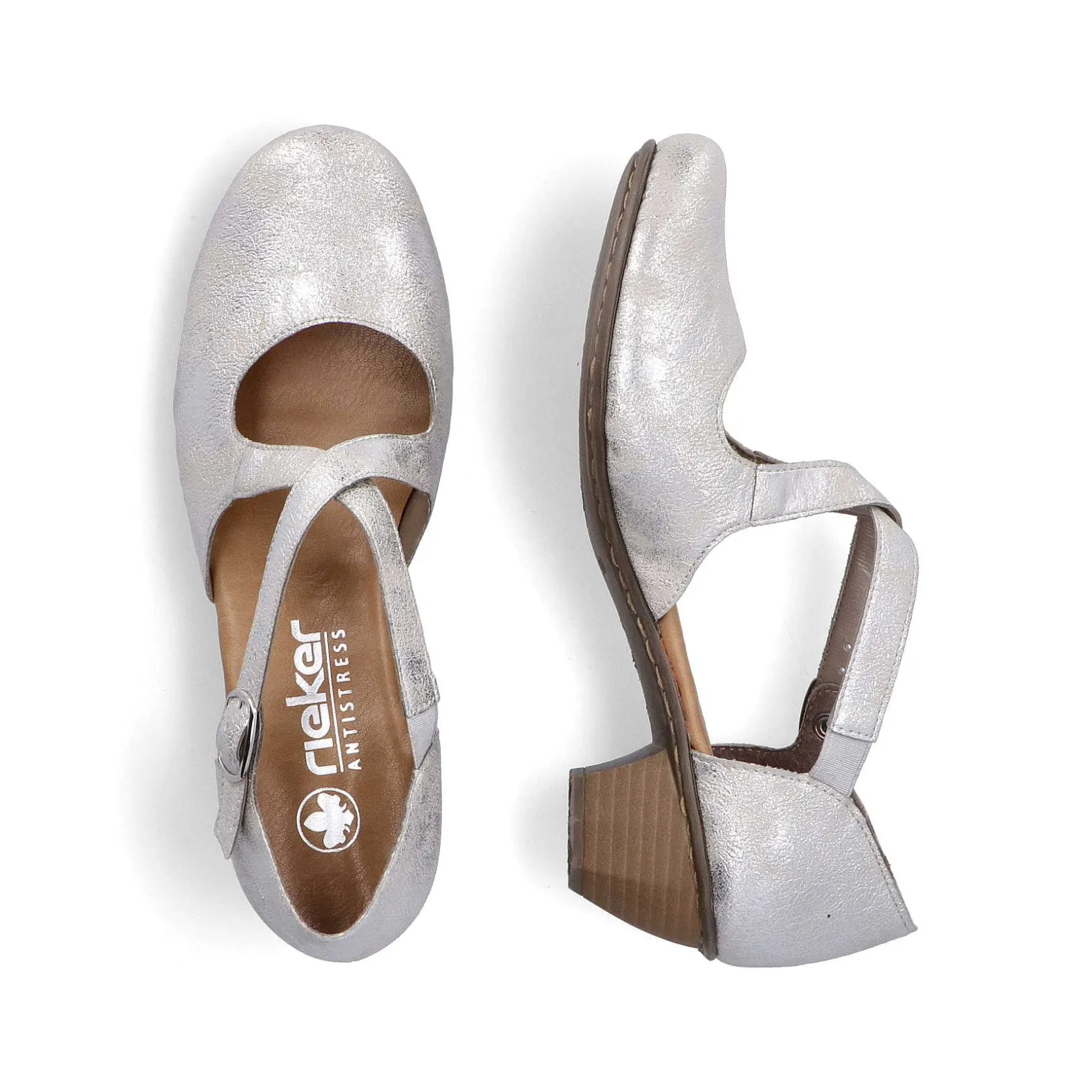 Rieker Business Shoes-Women'S Pumps Silver-Platinum