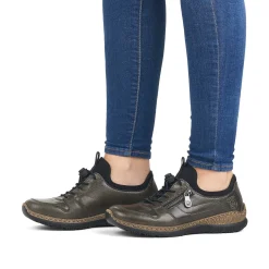 Rieker Low Shoes & Slippers-Women'S Slippers Grey-Green-Black