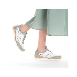 Rieker Low Shoes & Slippers-Women'S Slippers In Starry White-Mint Green