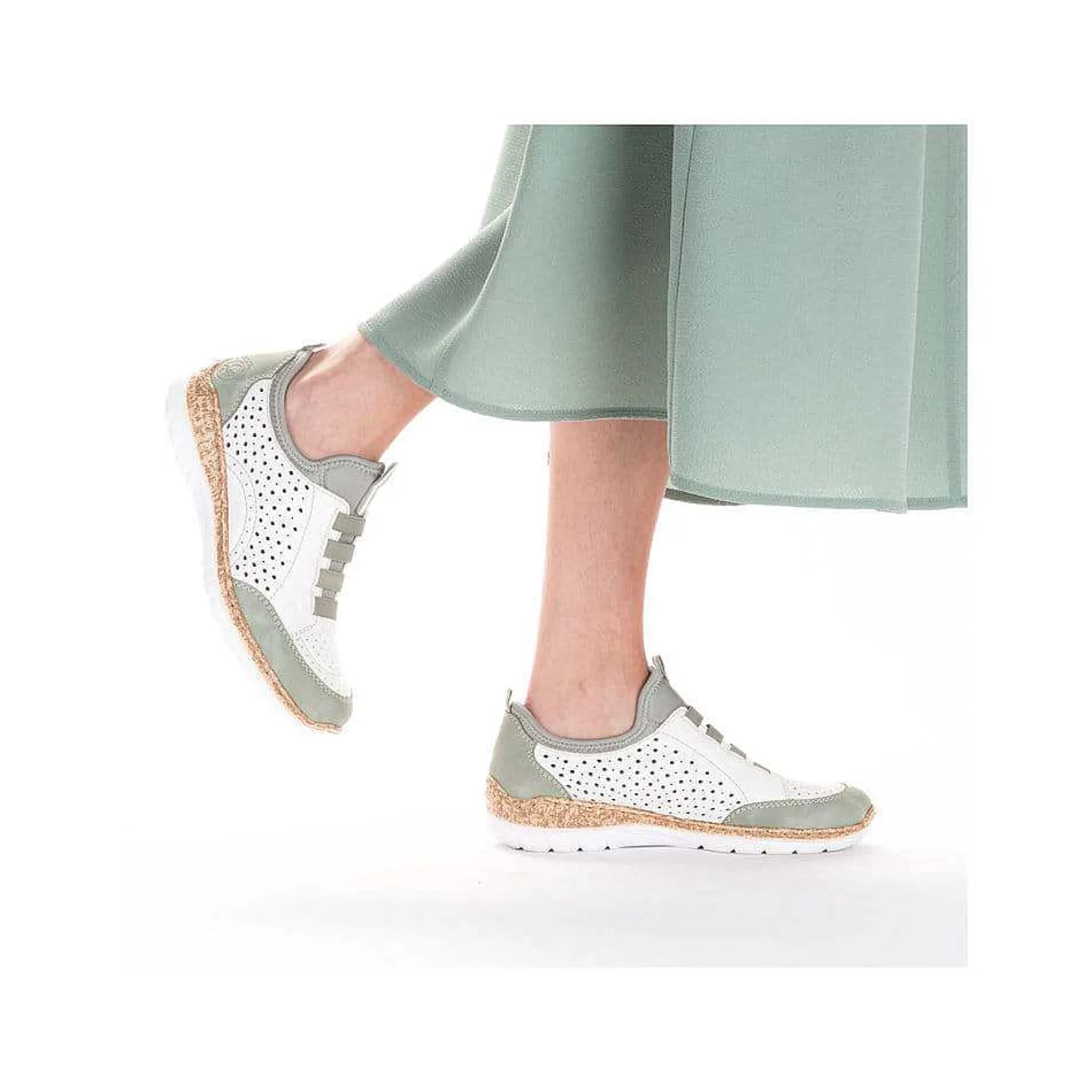 Rieker Low Shoes & Slippers-Women'S Slippers In Starry White-Mint Green