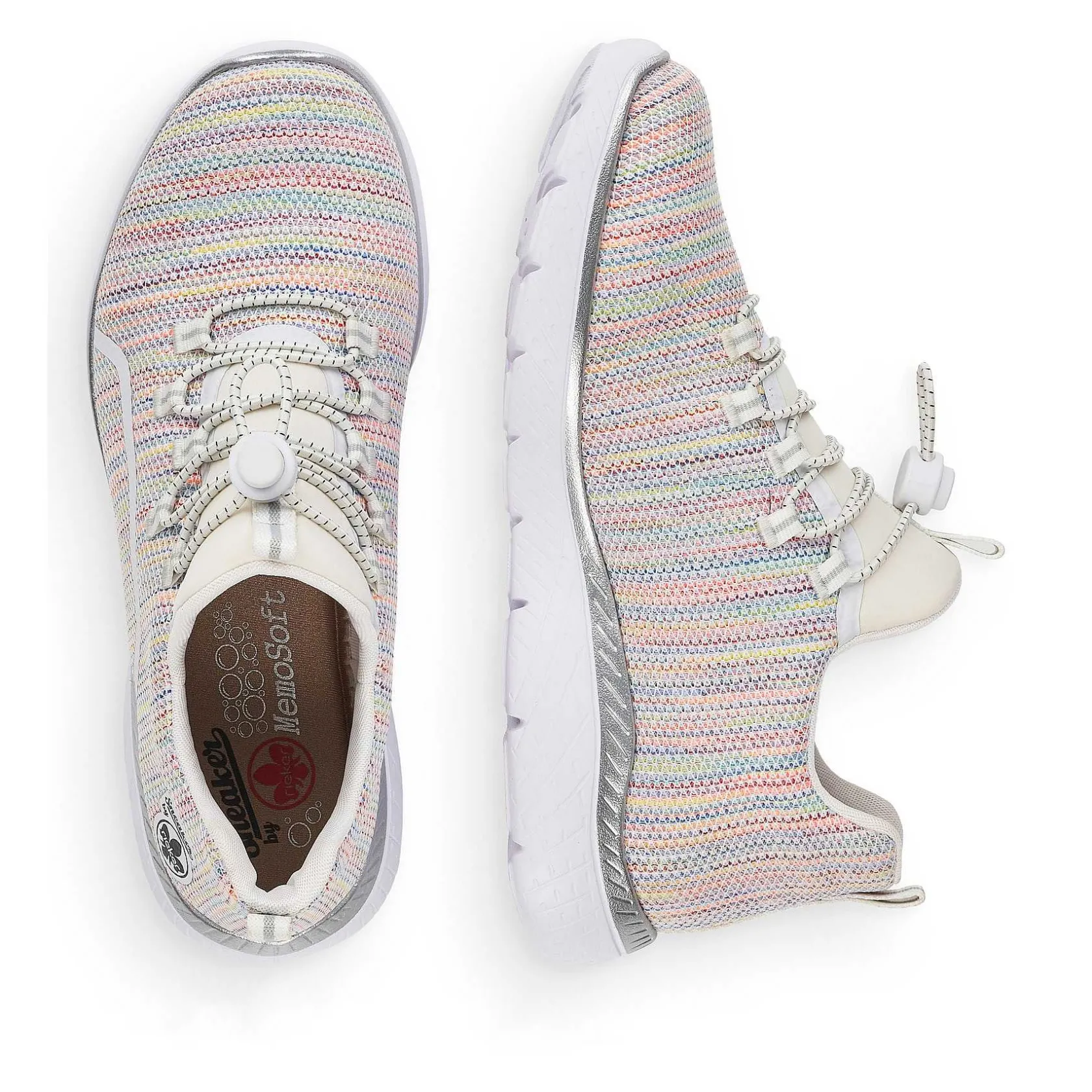Rieker Low Shoes & Slippers-Women'S Slippers In White And Rainbow Colour