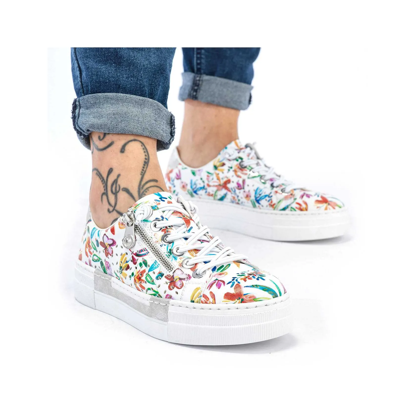Rieker Colorful Styles-Women'S Slippers Multi-Pure White