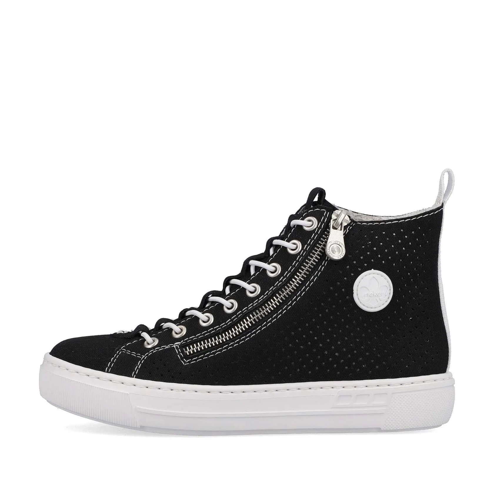 Rieker Sneakers-Women'S Sneaker High Night Black-Crystal White