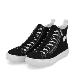 Rieker Sneakers-Women'S Sneaker High Night Black-Crystal White