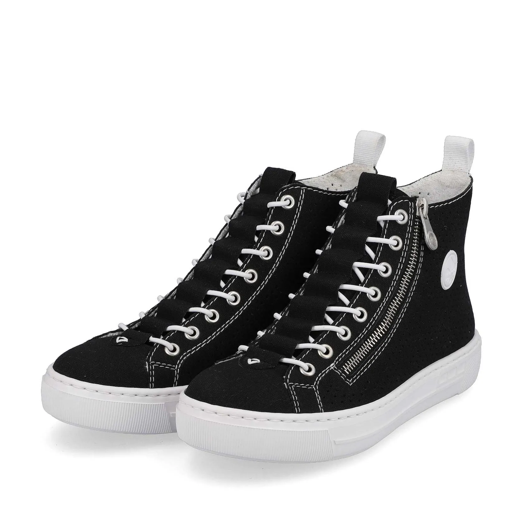 Rieker Sneakers-Women'S Sneaker High Night Black-Crystal White