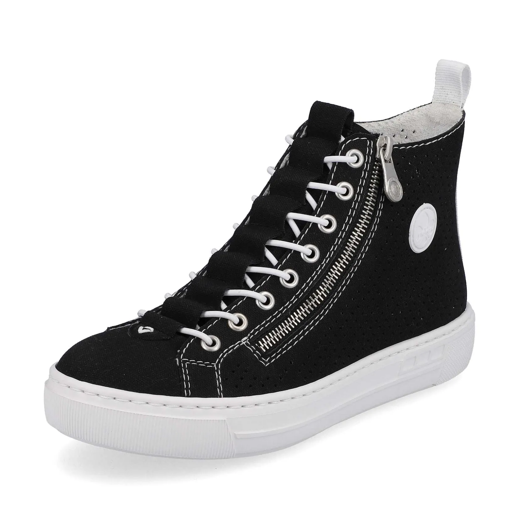 Rieker Sneakers-Women'S Sneaker High Night Black-Crystal White