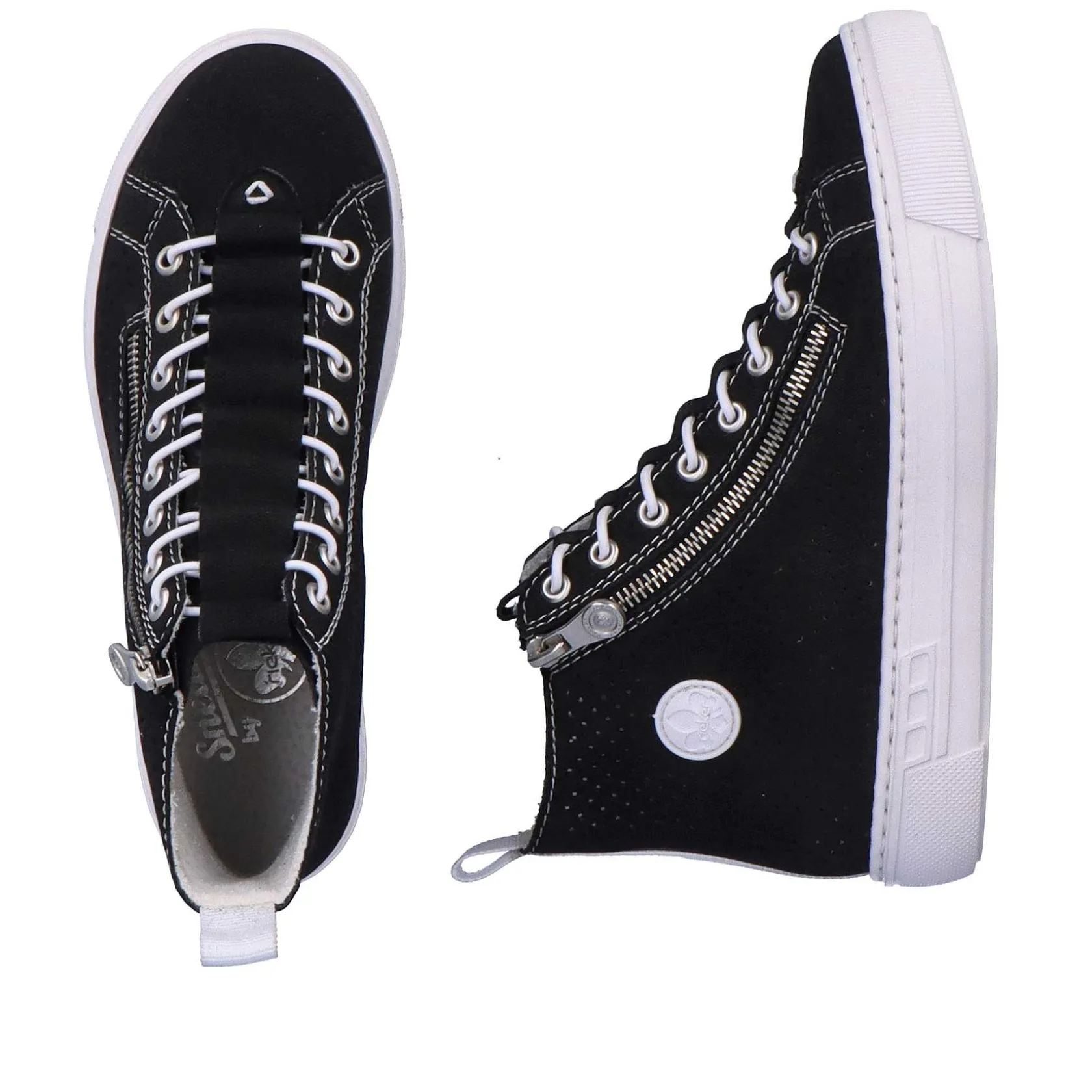 Rieker Sneakers-Women'S Sneaker High Night Black-Crystal White