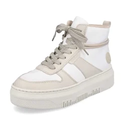 Rieker Sneakers-Women'S Sneaker High Swan White Beige