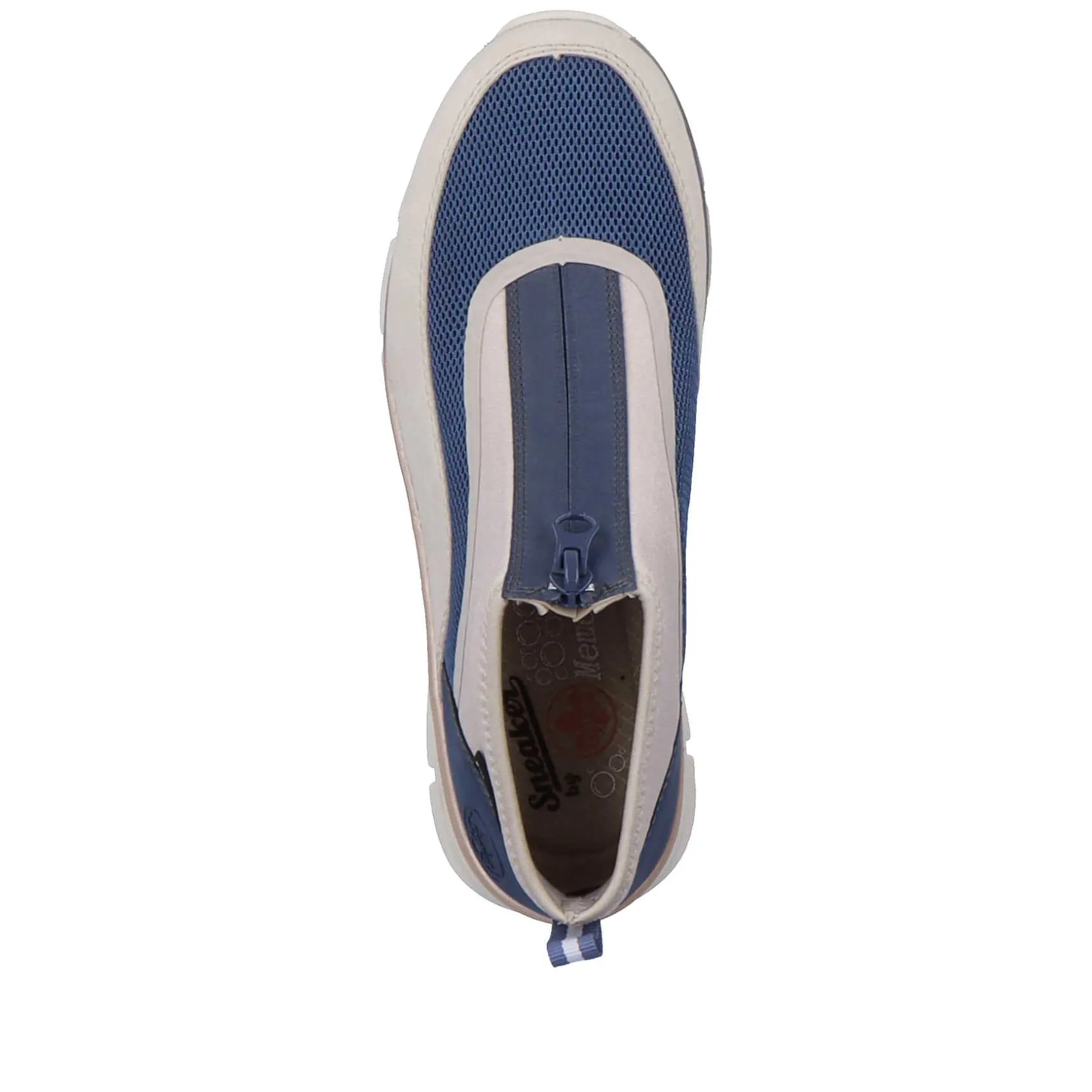 Rieker Sneakers-Women'S Sneaker High Light Beige-Denim Blue