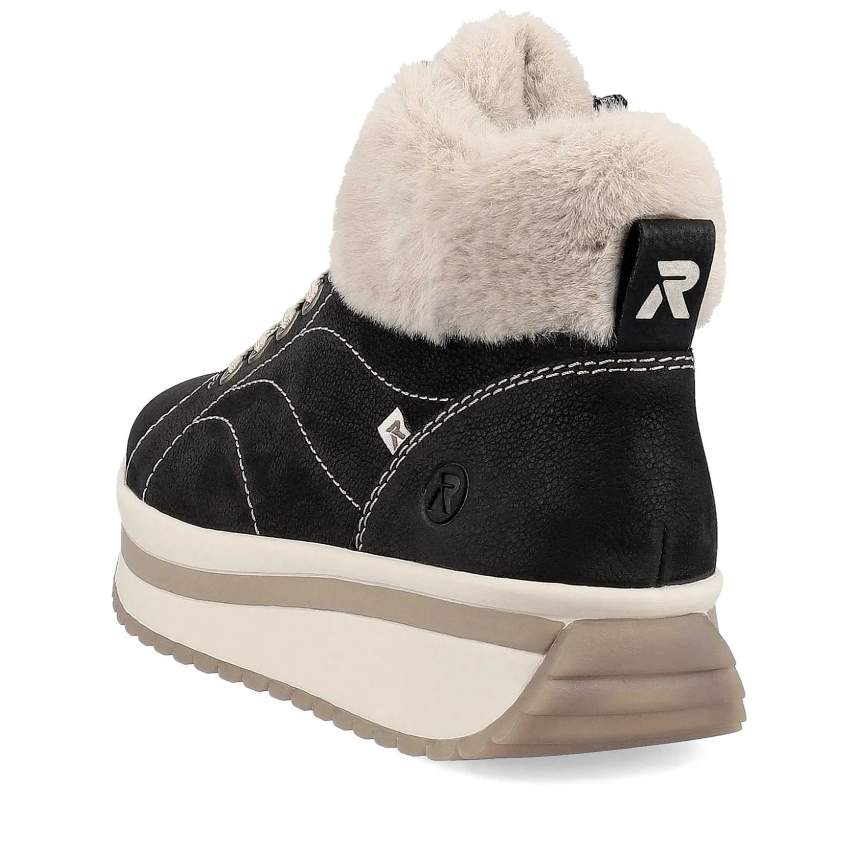 Rieker Sneakers-Women'S Sneaker High Night Black Cream Beige