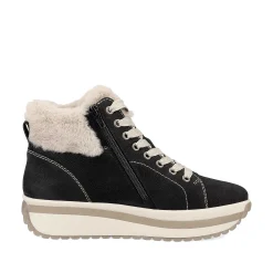 Rieker Sneakers-Women'S Sneaker High Night Black Cream Beige