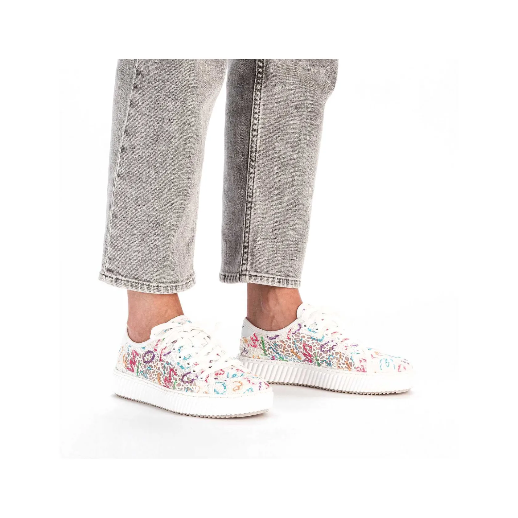 Rieker Vegan-Women'S Sneaker Low Multi-Snow White