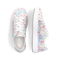 Rieker Vegan-Women'S Sneaker Low Multi-Snow White