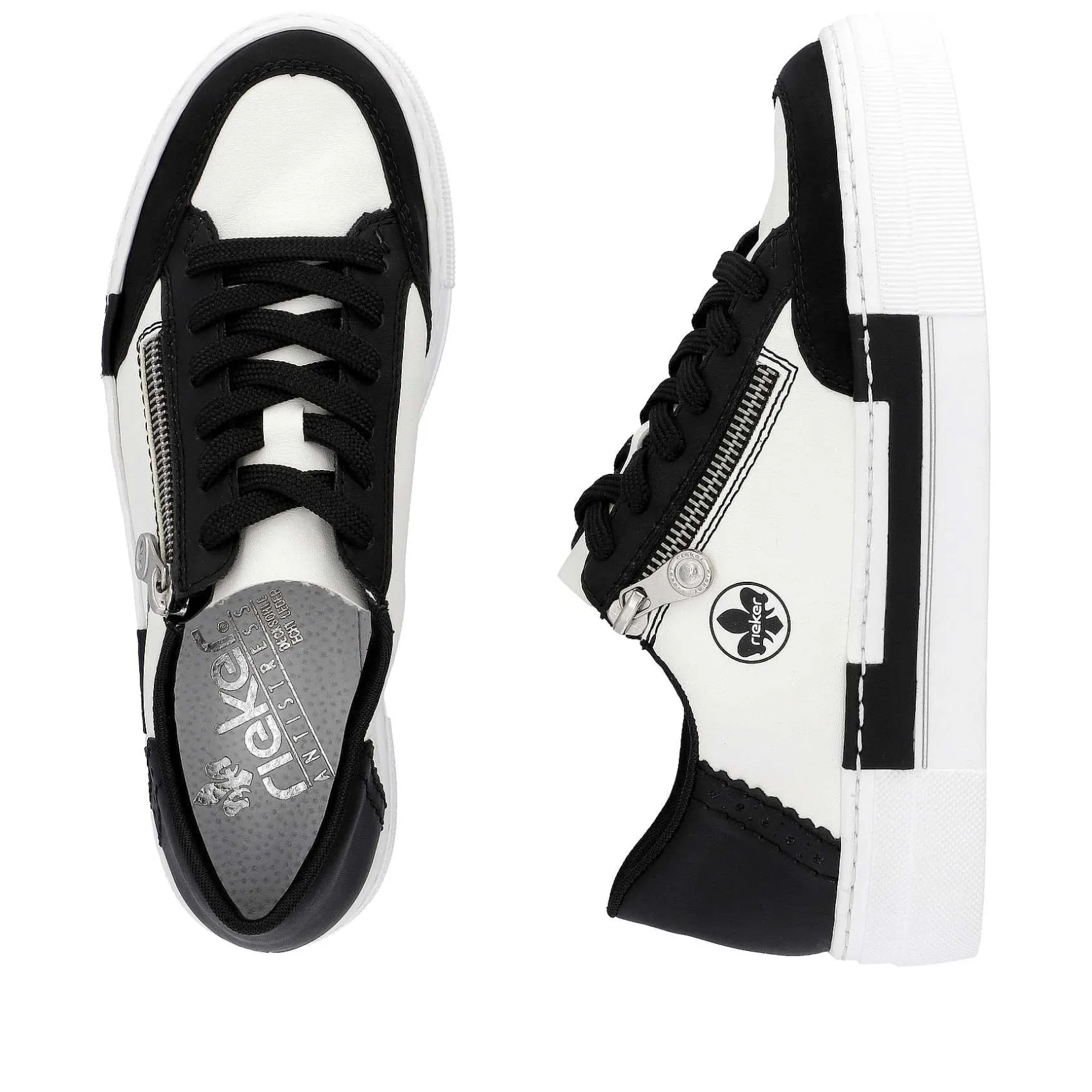 Rieker Sneakers-Women'S Sneaker Low Crystal White-Deep Black