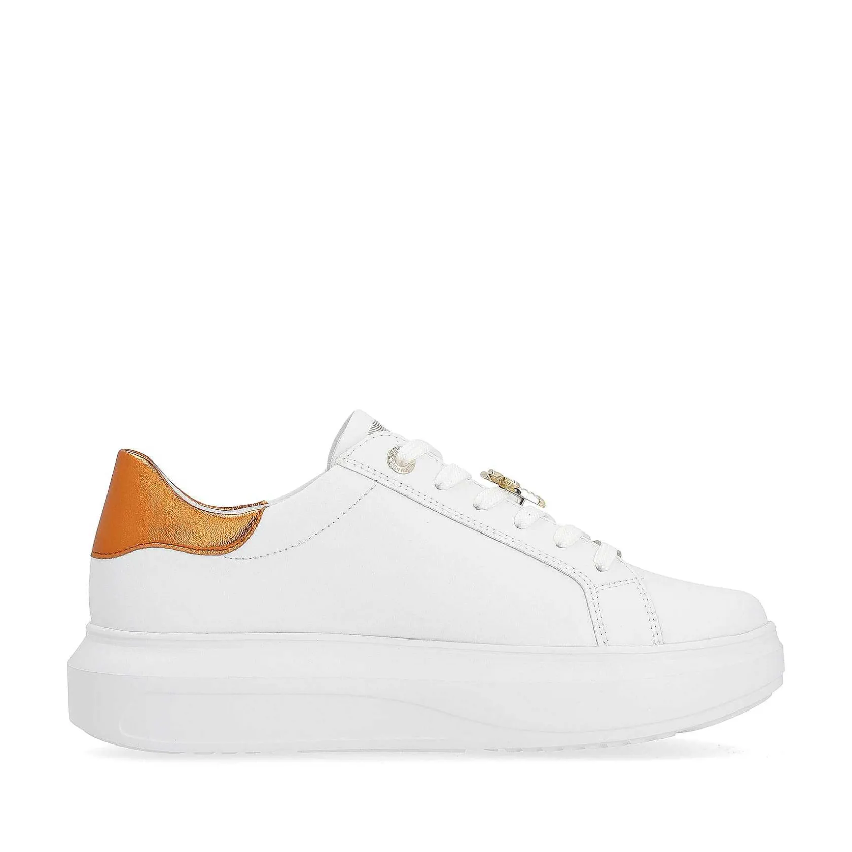 Rieker Colorful Styles-Women'S Sneaker Low Pearl-White Copper-Metallic