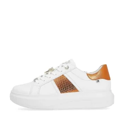 Rieker Colorful Styles-Women'S Sneaker Low Pearl-White Copper-Metallic