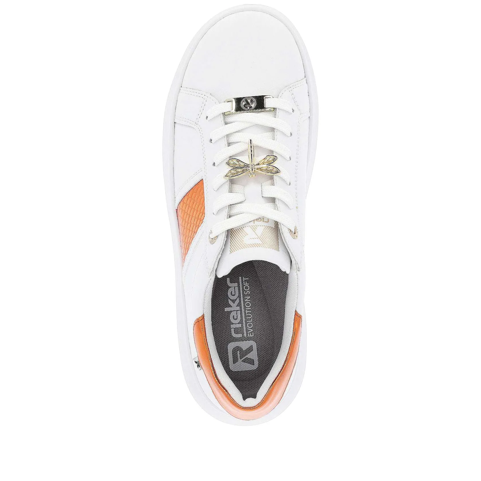 Rieker Colorful Styles-Women'S Sneaker Low Pearl-White Copper-Metallic