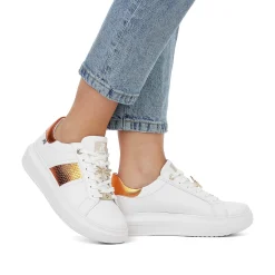 Rieker Colorful Styles-Women'S Sneaker Low Pearl-White Copper-Metallic