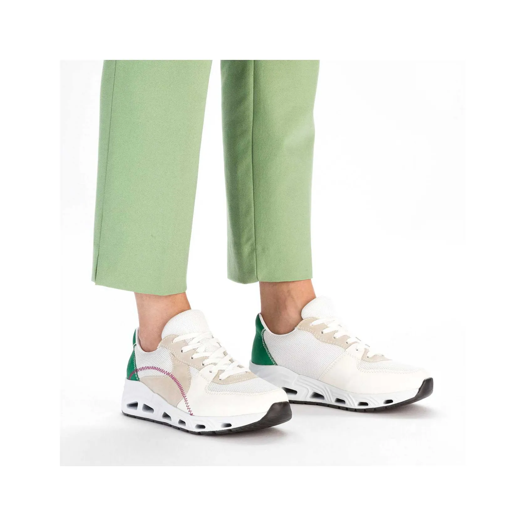 Rieker Vegan-Women'S Sneaker Low Pearl White-Sand Beige