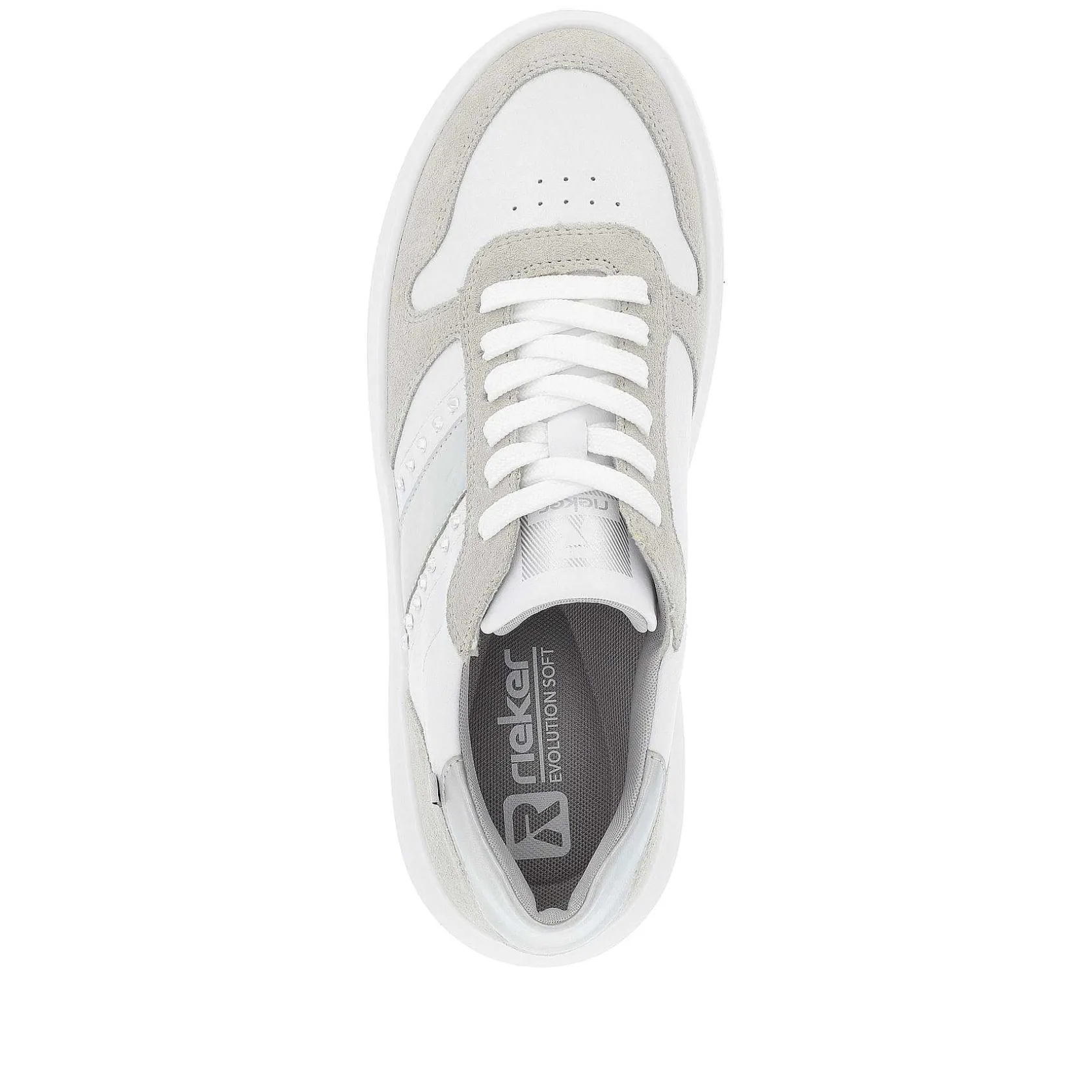 Rieker Sneakers-Women'S Sneaker Low Clear-White Dust-Grey