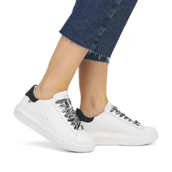 Rieker Sneakers-Women'S Sneaker Low Crystal-White Deep-Black