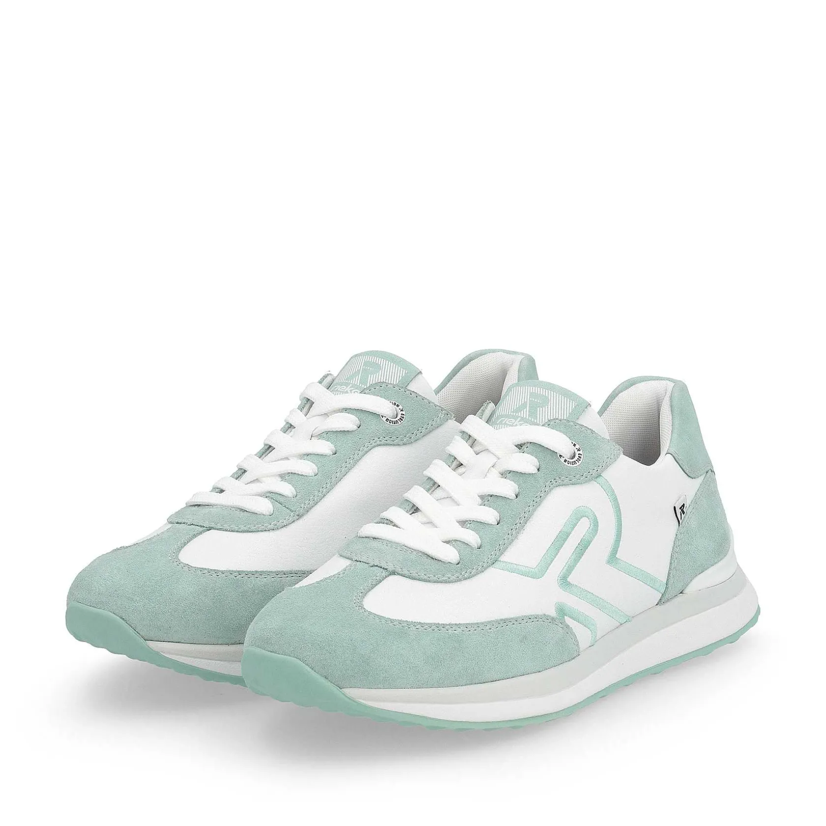 Rieker Colorful Styles-Women'S Sneaker Low Frost-White Aquamarine